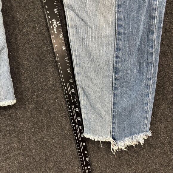 American Eagle Vintage Hi-Rise Jeans Women's 8 Blue Two Tone Button Fly Denim - Picture 7 of 13